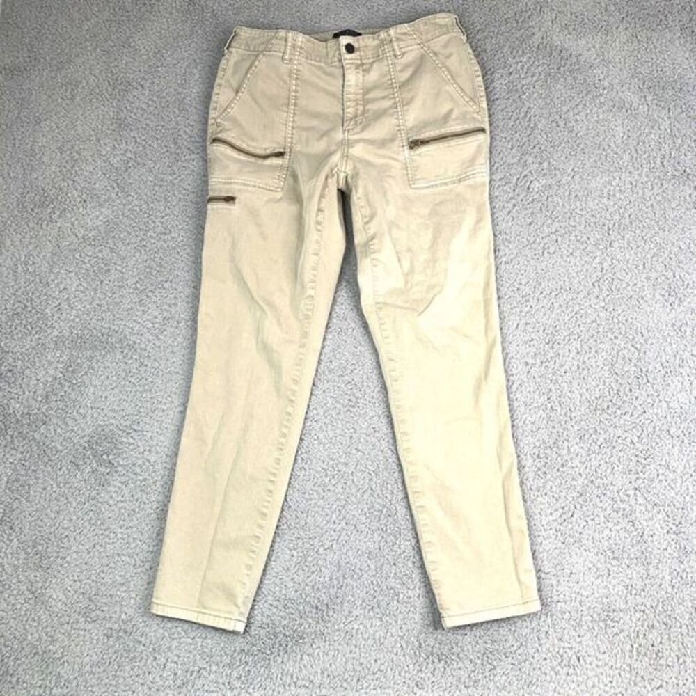 Lucky Brand Pants Womens Size 10 Accents Zippers Color Tan‎ Cotton Blend